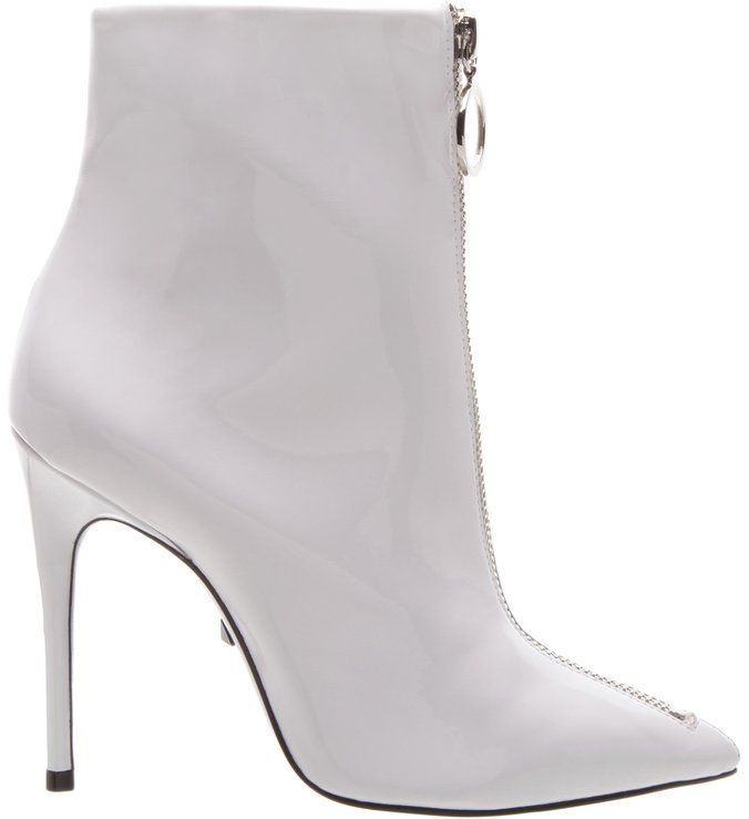 bota branca com ziper na frente